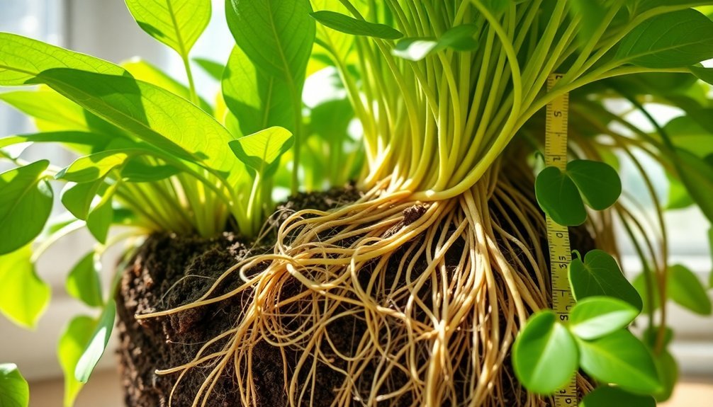 air purifying plant root space