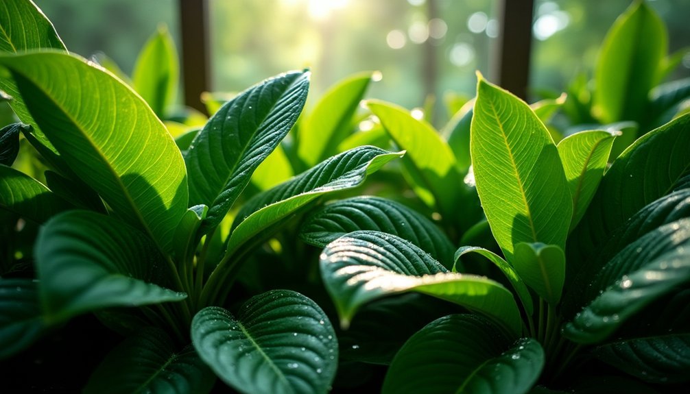 large leaves air purifying plants