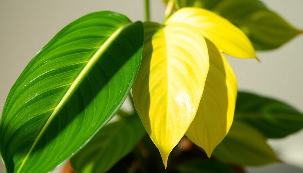 leaf color changes due to light